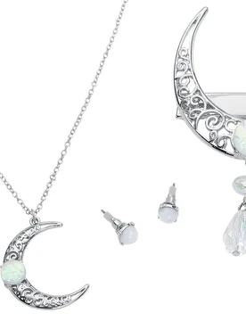 Gothic Haarspange - Shiny Moon - für Damen - silberfarben - Frauen - female - Gothicana by EMP - FashionsVida