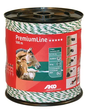 AKO Litze PremiumLine, 500m, weiß/grün, 3x0,2Niro,3x0,25 Cu - AKO Weidezaun - FashionsVida