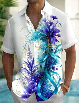 Mantra Pattern Men's Hawaiian Shirt Stretch Easy Care Camp Shirt Big Tall - Aliexpress - FashionsVida