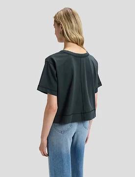 Relaxed Cropped Tee Washed Black Größe XL female - Lee - FashionsVida