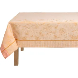 Mantel de lino jaquard motivos florales