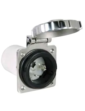 Stainless Steel 3939628 Ip56 Lid Plug 125-250v Silver / White / Black 50A unisex - Marinco - FashionsVida