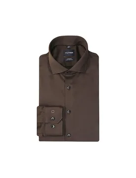 Camicia Slim Fit marrone 37 - Olymp No.6 - FashionsVida