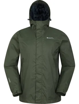 Torrent' Mens Rain Jacket With Zipped Pockets Waterproof Adjustable Hem Forest Green - Size 3xl - Mountain Warehouse - FashionsVida