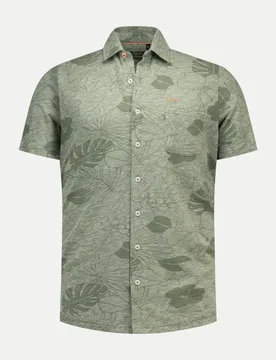 Kurzarm-Hemd aus Leinen-Mix Grün XL - NZA New Zealand Auckland - FashionsVida