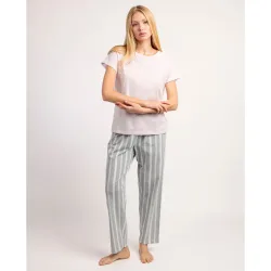 Pijama de mujer de punto de algodón con detalles en brillo
