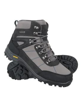 Storm' Mens Waterproof Boots With Heel & Toe Bumpers Isogrip Walking Shoes Dark Grey Textile - Size Uk 11 - Mountain Warehouse - FashionsVida