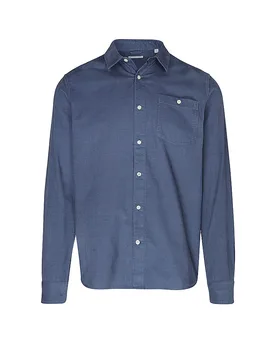 Camisa de pana Regular Fit azul L - Knowledge Cotton Apparel - FashionsVida