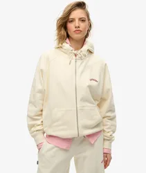 Superdry Damen Übergroße Essential Logo Raglan-kapuzenjacke Weiß - Größe: 38