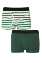Mens Striped Boxers 2-Pack - Green