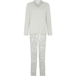Pijama de mujer con hojas pico puntilla