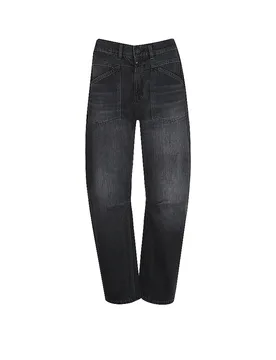 Jeans Balloon Fit 7/8 SELENA schwarz XS/L32 Damen - CUP OF JOE - FashionsVida