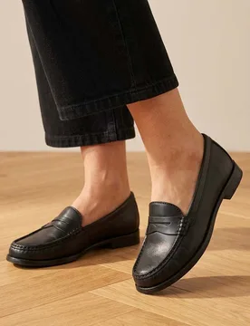 Wide Fit Suede Loafers Black female - Jones Bootmaker - FashionsVida