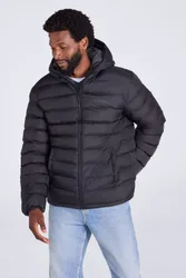 Seasons Mens Fur Lined Padded Jacket - Black - Black - Size: XS