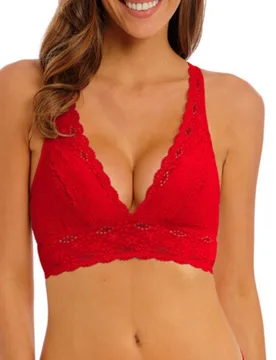 Womens Halo Lace Wire Free Soft Cup - Red Polyamide - Size 40 - Wacoal - FashionsVida