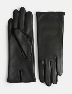 M&S Leather Gloves Black female - M&S - FashionsVida