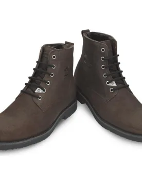 Botín de cordones en velour con forro de pelo natural - Panama Jack - FashionsVida