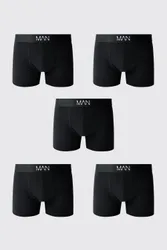 Herren 5er-Pack Schwarze Herren-Boxershorts Black Größe Medium