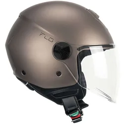 Casco Moto Jet 167A FLO MONO Tortora satinato lunga taglia S