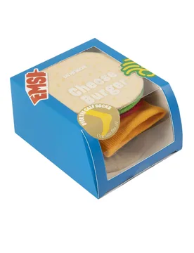 Pair Cheeseburger Cotton Socks Cheeseburger One Size - Multi Coloured - Size: One Size - EAT MY SOCKS - FashionsVida