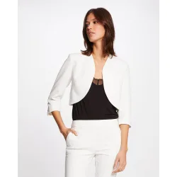 Bolero de mujer en tejido liso con manga 3-4