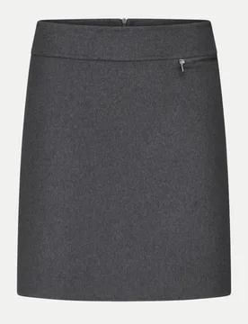Mini-Rock aus Woll-Mix mit Reißverschluss-Details Grau 38 - Riani - FashionsVida