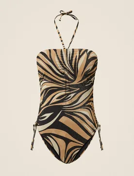 Maillot de bain une pièce avec lurex et imprimé - TWINSET - FashionsVida
