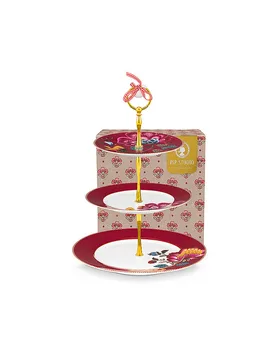 Etagere de 3 pisos BLOOMING TALES 21cm Fantasy Darkred rojo oscuro - Studio - FashionsVida