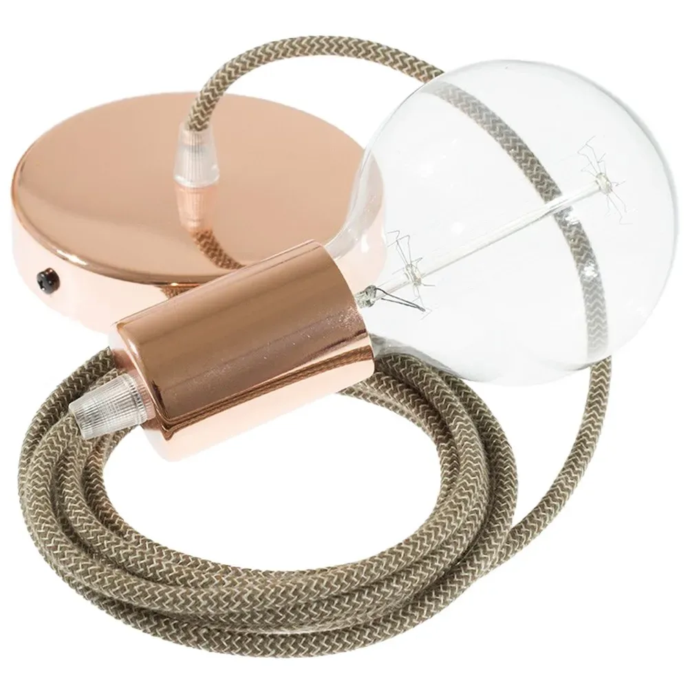 Cables Suspension Luminaire Rd73 Zigzag 50 Cm Tree Bark / Copper One Size - Creative - FashionsVida