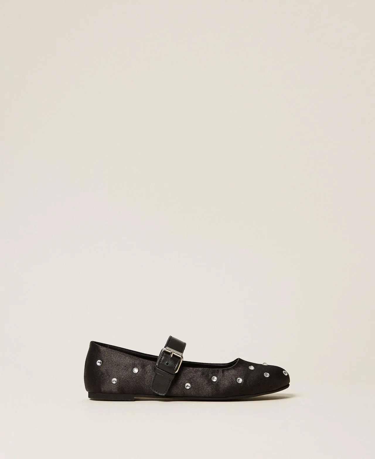 Ballerines babies en satin avec strass - TWINSET - FashionsVida