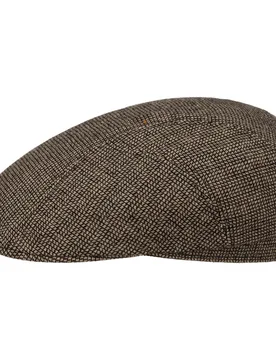 Kadoka Wool Cashmere Driver Flat Cap by - beige-black - Size: 62 cm - Stetson - FashionsVida