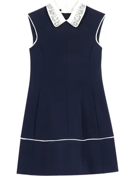 Vestido corto evasé con cuello bebé desmontable - Maje - FashionsVida
