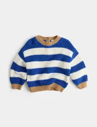 Pure Cotton Striped Jumper (0-5 Yrs) Blue Mix male