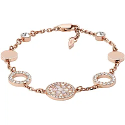 Pulsera de cadena de mujer de secciones con disco de nácar merrit