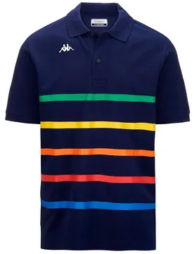 T-shirt à Manches Courtes Feystripe Blue Marine / Green / Yellow / Orange M - Kappa - FashionsVida