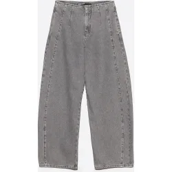 Pantalones anchos de mujer barrel denim hebilla