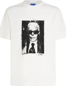 Karl Jeans Maglietta A Maniche Corte Kameo Egret L - Lagerfeld - FashionsVida