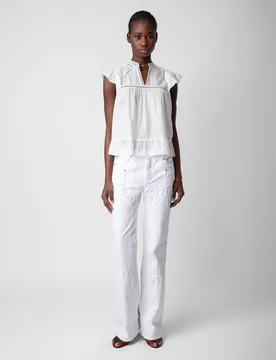 Zadig & Voltaire - Pantalón recto de mujer Elvira de algodón - Zadig & Voltaire - FashionsVida
