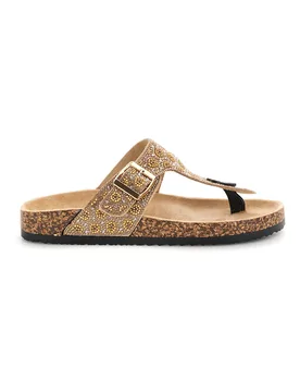 Ciabatte infradito Oro con strass 15612 38 - PRIMA RIGA - FashionsVida