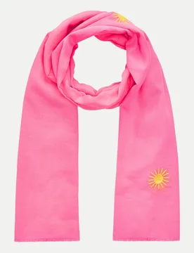 Schal mit Sonnen-Stickerei Pink - Codello - FashionsVida