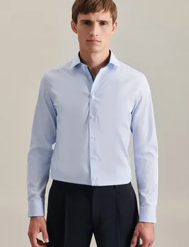 Slim Business Hemd Gestreift Blau 39 - Seidensticker - FashionsVida