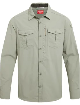 Mens Adventure Iii Nosilife Long-Sleeved Shirt (Bayleaf) - Green - Size Small - Craghoppers - FashionsVida