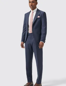 Mens Buscot Slim Fit Navy Trousers - Size 28 Regular - Twisted tailor - FashionsVida