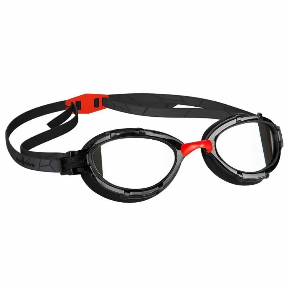 Triathlon Mirror Swimming Goggles Black / Red One Size Men,Women - Mad Wave - FashionsVida