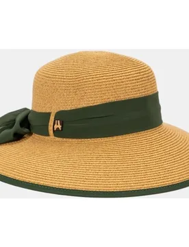 Sombrero en negro jaspeado con cinta y vivos a tono - Aranda - FashionsVida