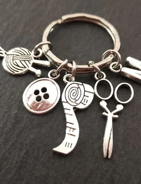 New A-Z fashion jewelry button keychain, tailor keychain, scissors keychain silver-plated handmade - Aliexpress - FashionsVida
