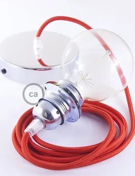 Cables Lampe Suspendue Pendel Pour Abat-jour Rm09 1 M Red / Chrome Plated One Size - Creative - FashionsVida