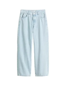 Denim Trousers, High Waist, Wide Le female - 30 / /34 - FashionsVida