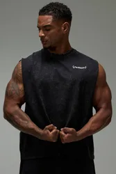 Herren Eine Weitere Wiederholung Übergroßes Kastenförmiges Gewaschenes Trägershirt Black Größe Large