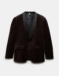 Shawl Lapel Single Breasted Evening Blazer Bitter Chocolate male